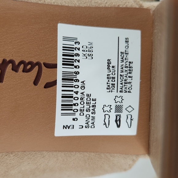 Clarks Deloria Gia Sand Suede Peep Toe Slingback Ankle Strap Sandal Block Heel - Picture 8 of 9